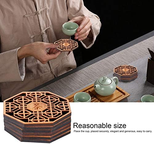 Leftwei Wood Coasters 6PCS Anti Scald Heat Insulation Bar Tools