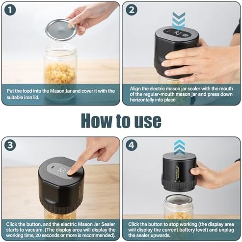 Unichild Electric Mason Jar Vacuum Sealer Kit with Can Opener