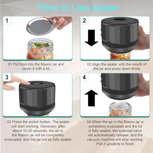 Auto Stop Electric Mason Jar Vacuum Sealer Kit