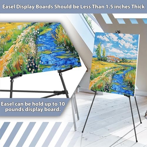 Black Easel Stand with Support Rods for Display