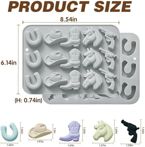 2Pcs Cowboy Chocolate Mold Double Blue