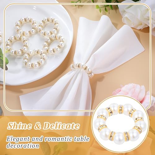 60 Pcs Pearl Napkin Rings for Elegant Weddings and Parties