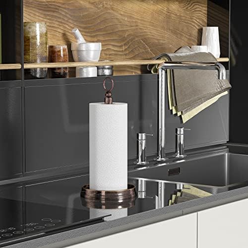 Stylish Paper Towel Holder with Weighted Base Black Oil Rubbed Bronze