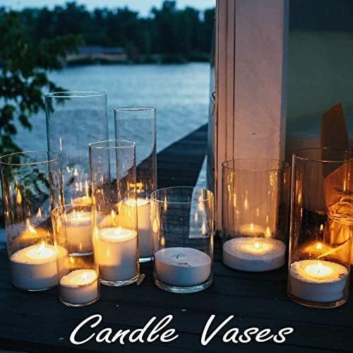 CYS EXCEL Clear Cylinder Glass Vase Set