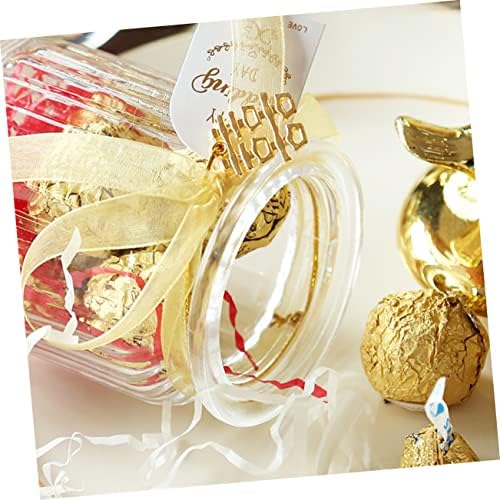 1Pc Elegant Glass Candy Box with Gold Plated Lid