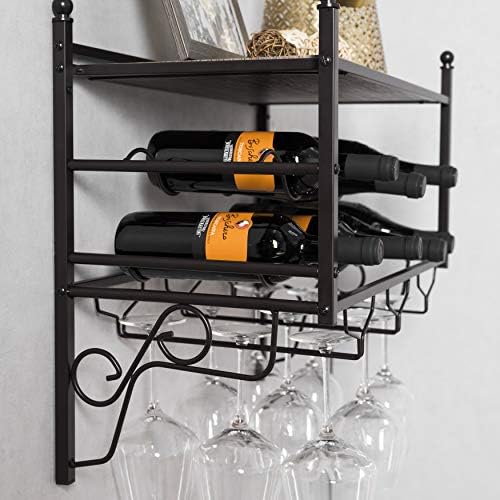 Home Zone Living Wine Rack - Freestanding Countertop Storage for 6 Bottles