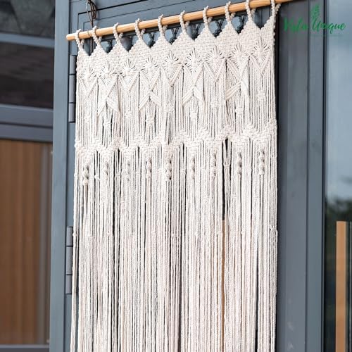 Boho Macrame Curtain Panel 37 W x 77 L