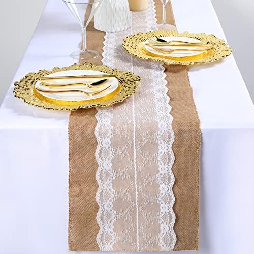 Chumia 12 Pack Burlap Table Runner for Farmhouse Decor