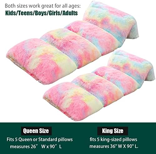 Mengersi Velvet Floor Pillows Faux Fur Tie Dye Cover