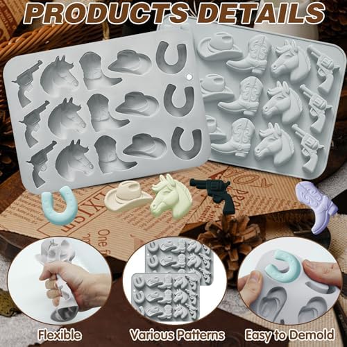 2Pcs Cowboy Chocolate Mold Double Blue