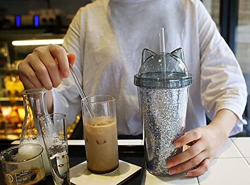 Kid Travel Tumbler with Straw Floral Reusable Plastic Cup