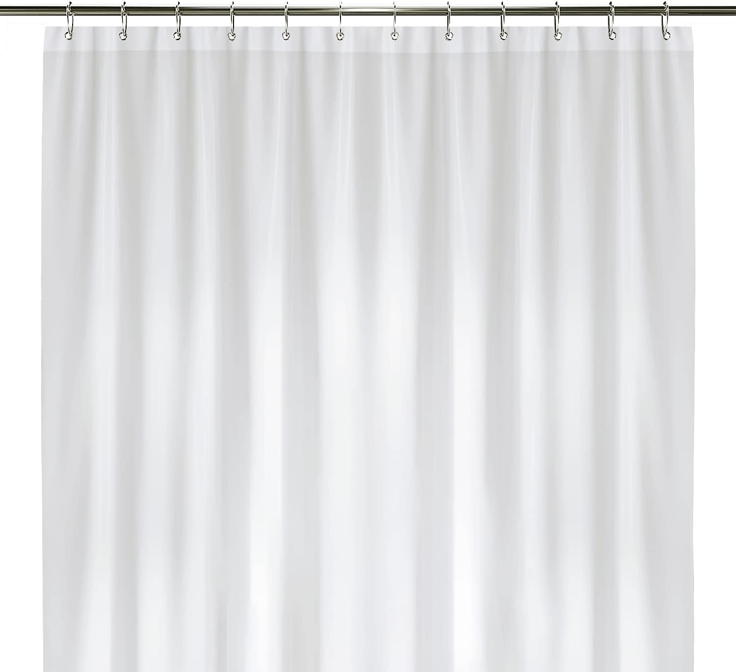 LiBa Waterproof Shower Curtain - 72x72 White Heavy Duty Peva
