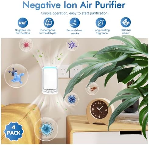 AUKUU Plug In Air Ionizers 4 Pack Negative Ion Purifier