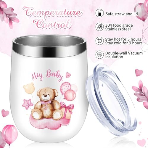 Hoolerry 6 Piece Baby Shower Prize Set with Tumblers Straws and Gift Items