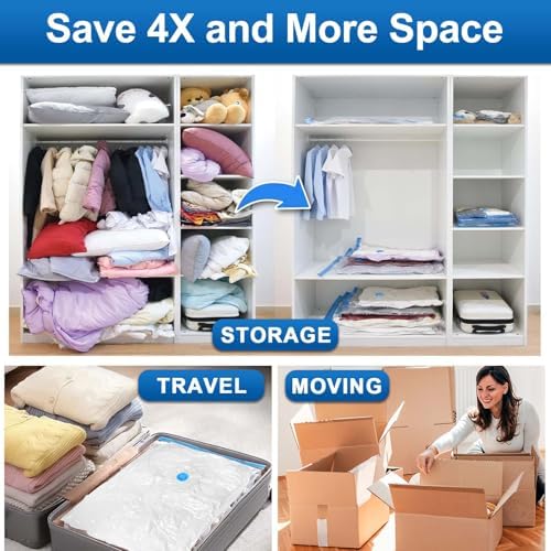 ZXA Vacuum Storage Bags with Electric Pump 8 Pack