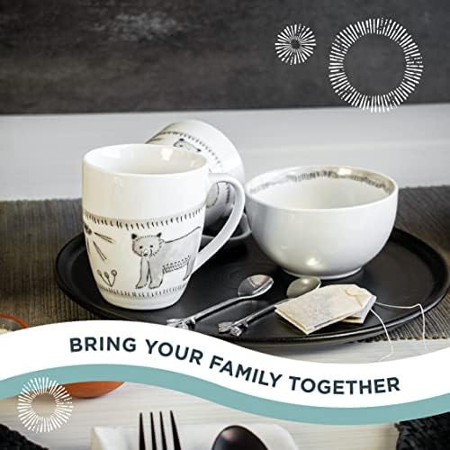 Everything Kitchens 16-Piece Dinnerware Set with Mugs Bear With Me