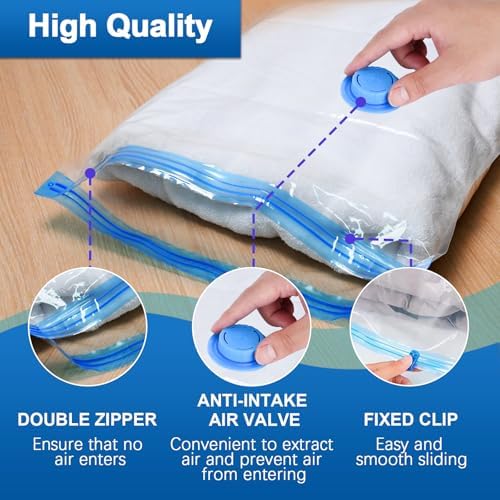 ZXA Vacuum Storage Bags with Electric Pump 8 Pack
