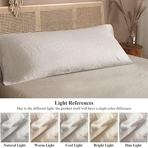 HYPREST French Linen Body Pillow Cover 20x54 Cooling Pillowcase