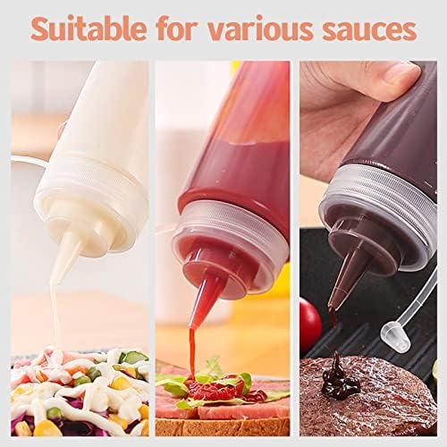 6 Pcs 8 Oz Condiment Squeeze Bottles with Twist Caps and Measurement