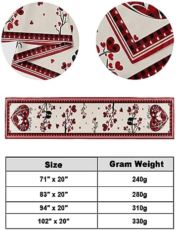 Valentines Love Heart Bed Runner for Twin Size Bed