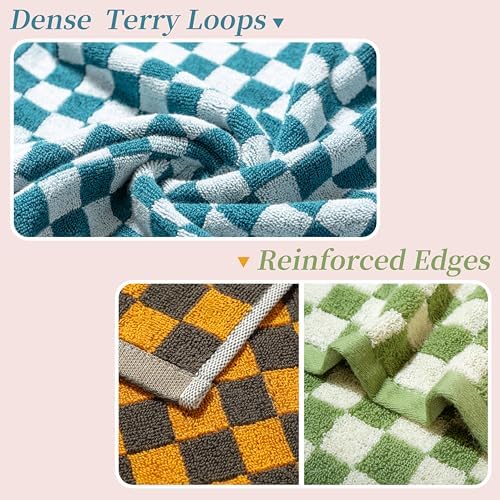 Madi-Cadi Hand Towels 5 Pack - Soft Absorbent Checkered Design