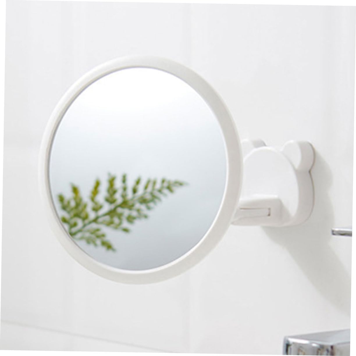 Wall-Mounted Folding Makeup Mirror with Magnifying Glass