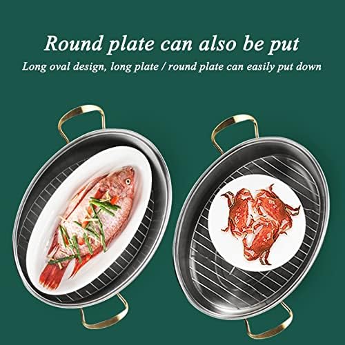 SVRITE Stainless Steel Fish Steamer Oval Pasta Pot Braiser