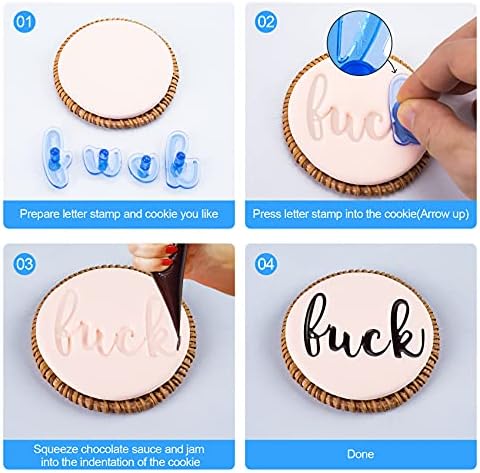 OIIKI 83 Pcs Alphabet Number Cake Stamp Set