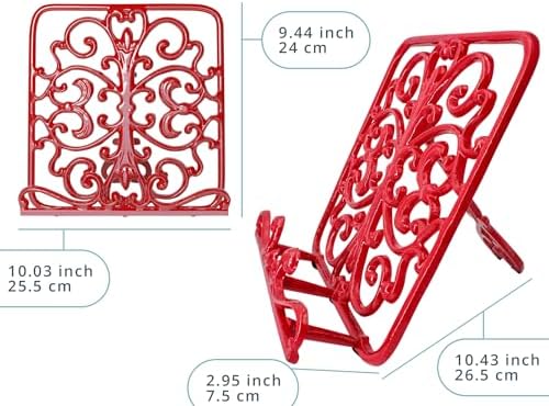 Comfify Cast Iron Cook Book Stand - Adjustable and Durable