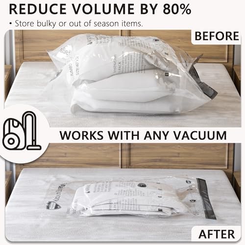 SUOCO 10 Jumbo Vacuum Storage Bags with Electric Pump