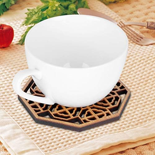 Leftwei Wood Coasters 6PCS Anti Scald Heat Insulation Bar Tools