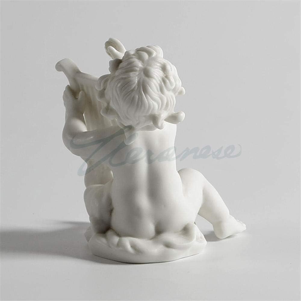Abstract Baby Art Sculpture Play Banjo Boy Ceramic Statue Decor