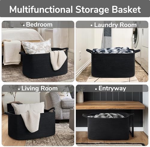 Goodpick Large Woven Storage Basket for Blankets and Toys