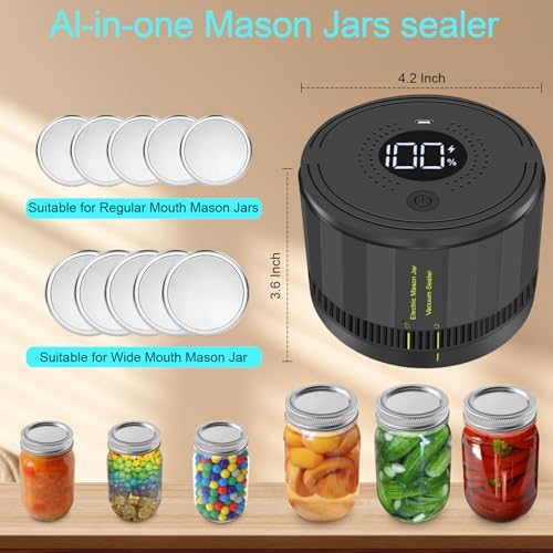 Auto Stop Electric Mason Jar Vacuum Sealer Kit