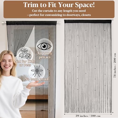 Beaded Curtain for Doorway - Boho Decor Panel