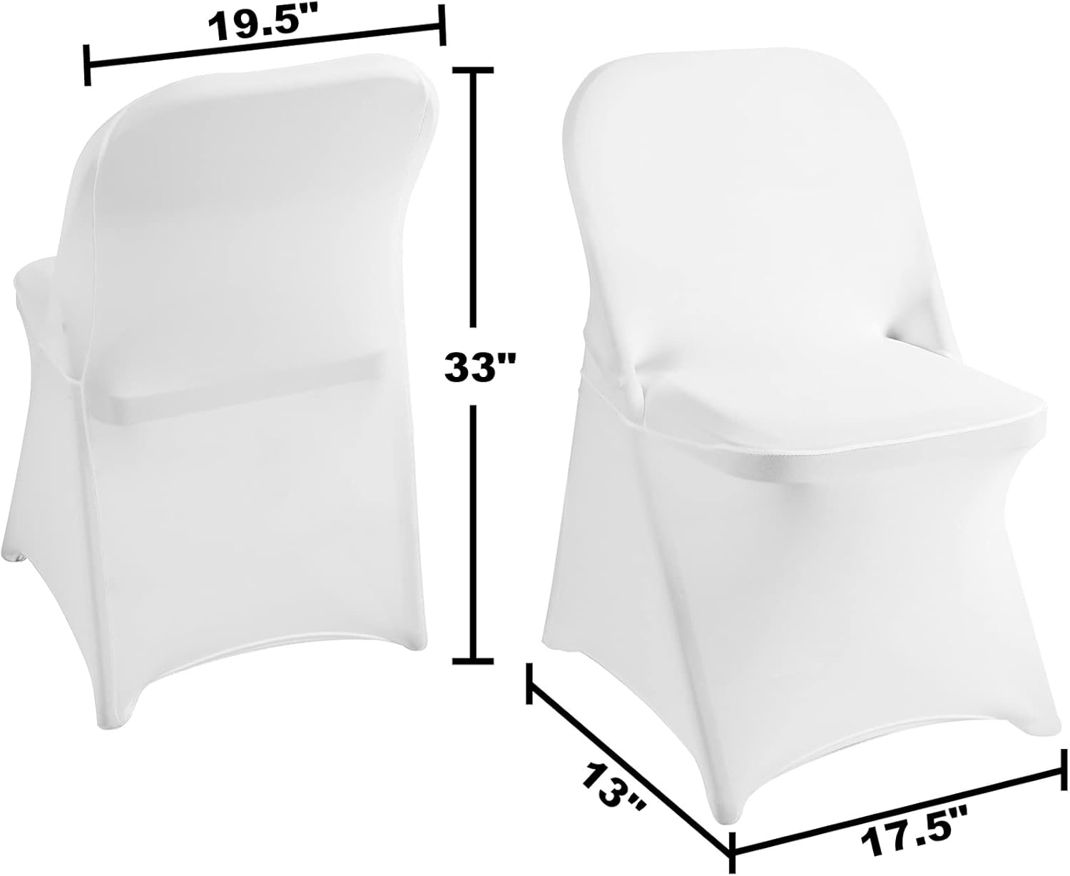 Magalo 12 Pack White Spandex Folding Chair Covers