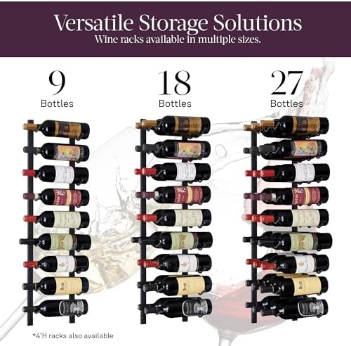 Wine Enthusiast NFINITY 18 Bottle Wall Mounted Wine Rack - Black