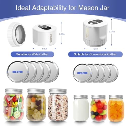 ZenTong Infi Vacuum Sealer with Auto Stop and Wide Mouth Lids