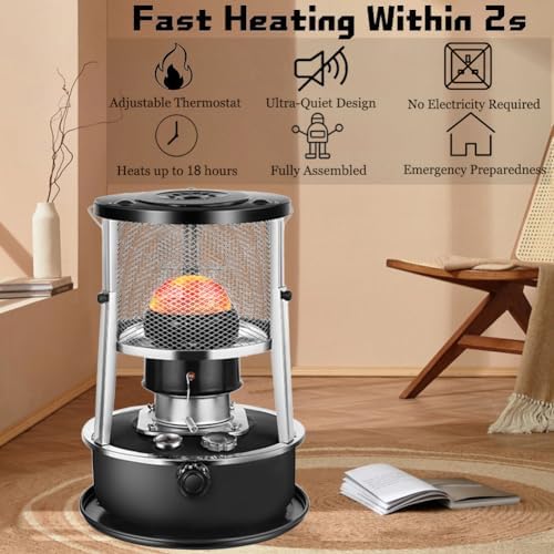 LINWIN 2 in 1 Kerosene Heater and Stove - Black