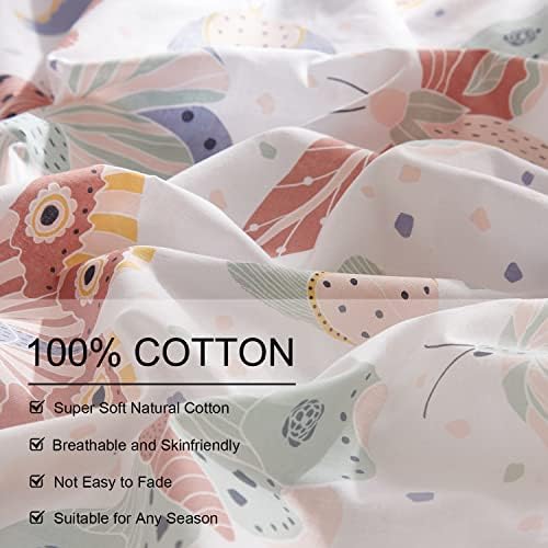 Ivellow Twin Duvet Cover Kids Butterfly White 3Pcs
