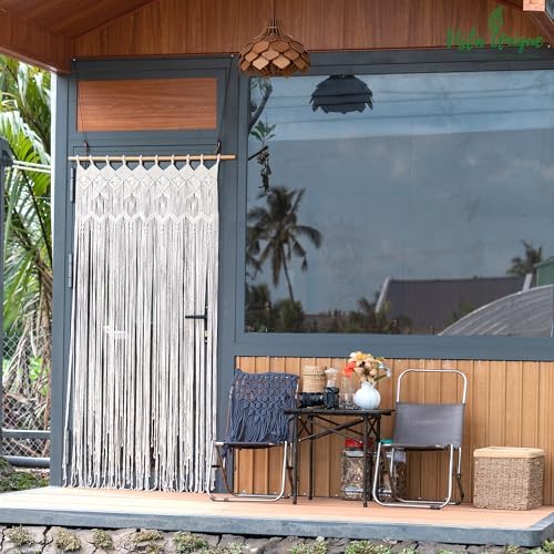 Boho Macrame Curtain Panel 37 W x 77 L