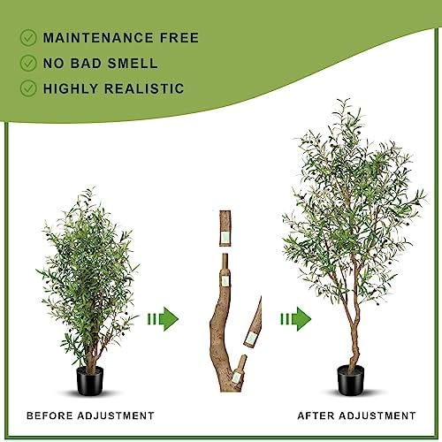7ft Faux Olive Tree for Home Office Decor