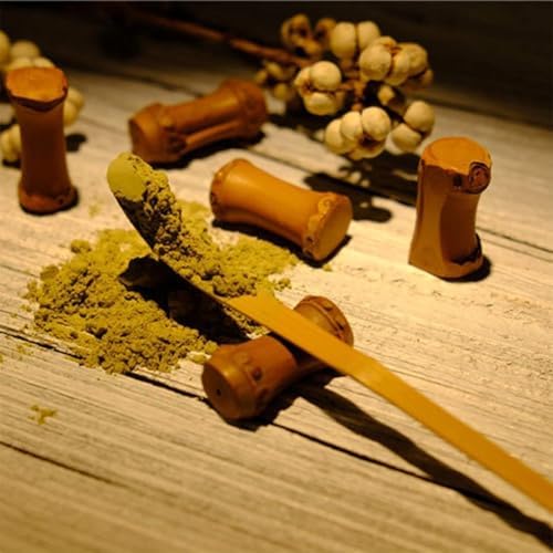 2Pcs Brown Japanese Bamboo Matcha Scoop Tea Ceremony and Coffee Accessories