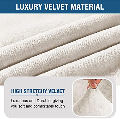 HVERSAILTEX Velvet Armless Chair Cover Ivory