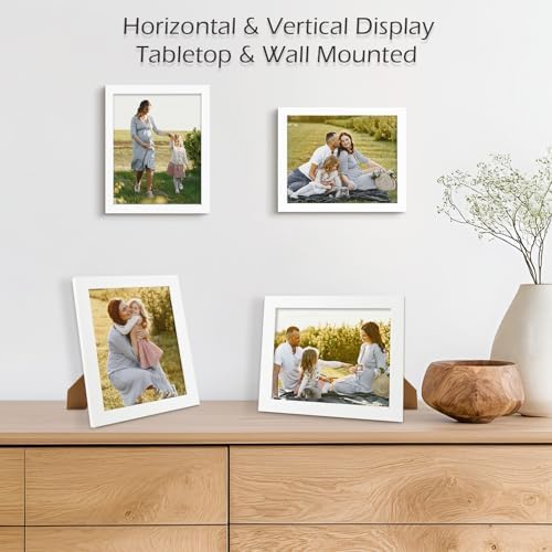 Golden State Art 8x10 White Wooden Picture Frame with Tempered Glass 5 Packs