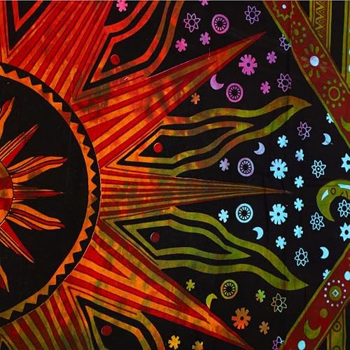 Bless International Golden Tie Dye Window Curtain Panels for Bedroom