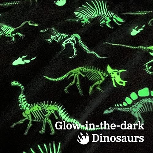 Glow in The Dark Dinosaur Throw Blanket for Kids