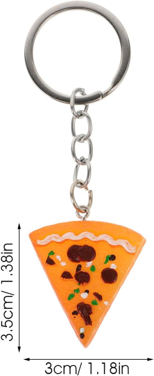12 Pcs Pizza Keychains Realistic Resin Keyrings