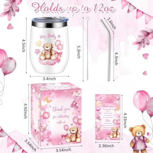 Hoolerry 6 Piece Baby Shower Prize Set with Tumblers Straws and Gift Items