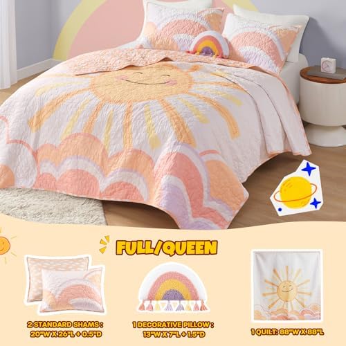 Urban Habitat Kids Queen Quilt Set with Rainbow and Clouds